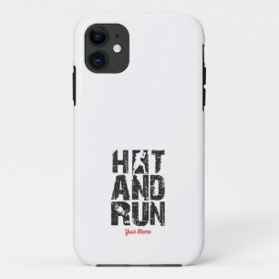 Hit And Run Boxer Silhouette Combat Sports Typogra iPhone 11 Case