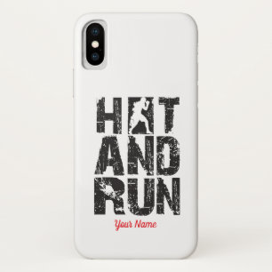 Hit And Run Boxer Silhouette Combat Sports Typogra iPhone X Case