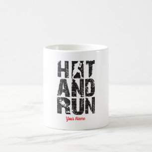 Hit And Run Boxer Silhouette Combat Sports Typogra Coffee Mug