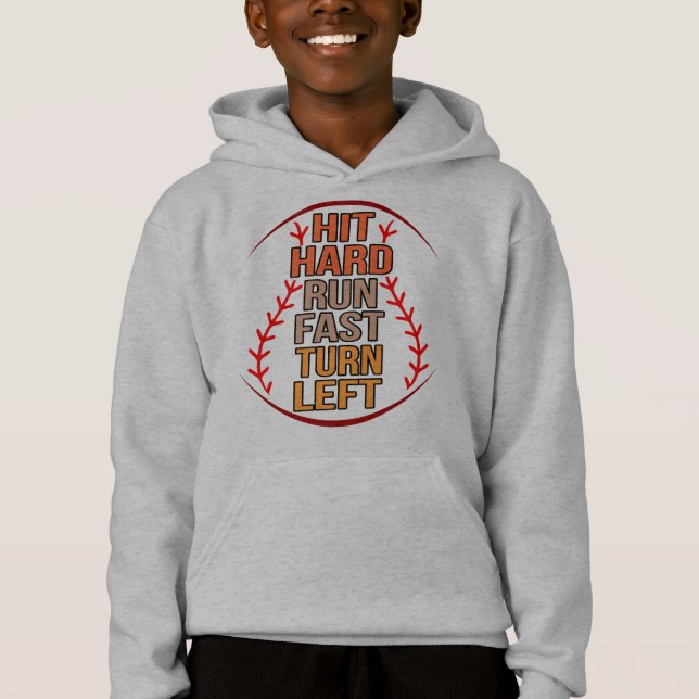 Hit Hard Run Fast Baseball Player Sports Lover Coa (Front)