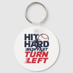 Hit Hard Run Fast Turn Left Bysebyll Player Kid Bo Key Ring