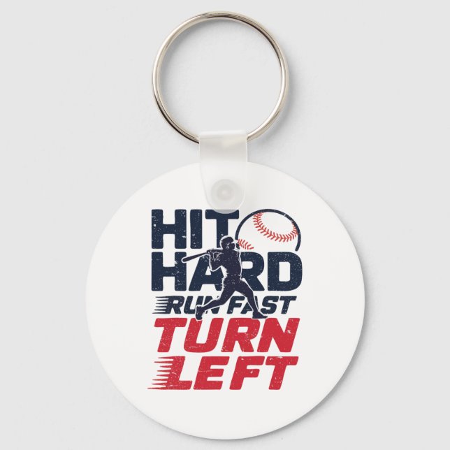 Hit Hard Run Fast Turn Left Bysebyll Player Kid Bo Key Ring (Front)