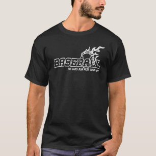 Hit Hard Run Fast Turn Left Funny Baseball Player T-Shirt