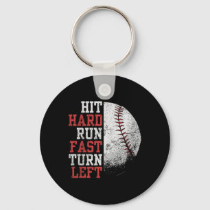 Hit Hard Run Fast Turn Left Funny Sell Player Fan Key Ring