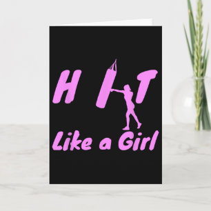 Hit Like A Girl Boxing Kickboxing Mma Boxer Gifts Card