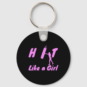Hit Like A Girl Boxing Kickboxing Mma Boxer Gifts Key Ring
