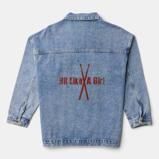 Hit Like A Girl Female Drummer  Denim Jacket