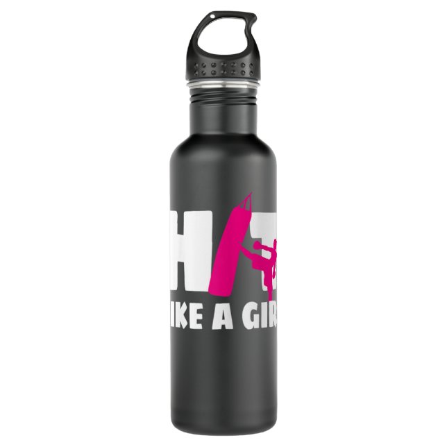 Hit Like A Girl Martial Arts Kickboxer Kickboxing  710 Ml Water Bottle (Front)