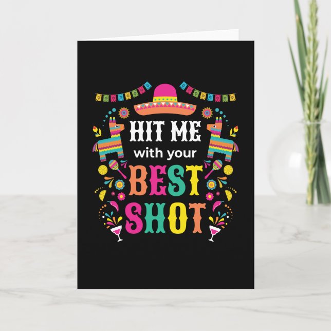 Hit Me Pinata Birthday Card (Front)