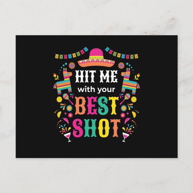 Hit Me Pinata Birthday Postcard (Front)