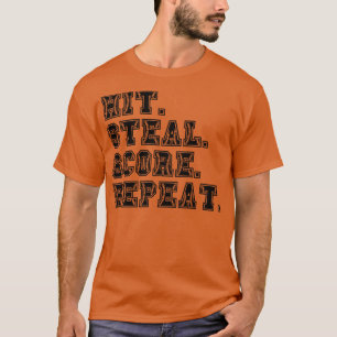 Hit Steal Score Repeat Funny Baseball Lover 9 T-Shirt