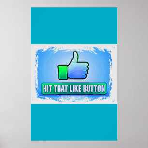 Hit That Like Button Invitations & Announcements Poster