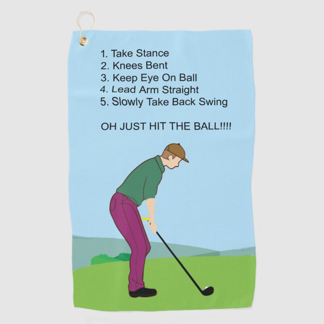 Hit The Ball!! Golf Towel (Front)