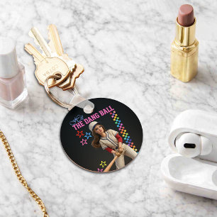Hit The Dang Ball Funny Baseball Mom Doll Face Key Ring
