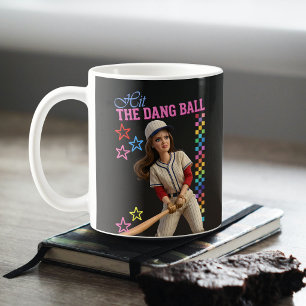 Hit The Dang Ball Funny Baseball Mum Doll Face Coffee Mug