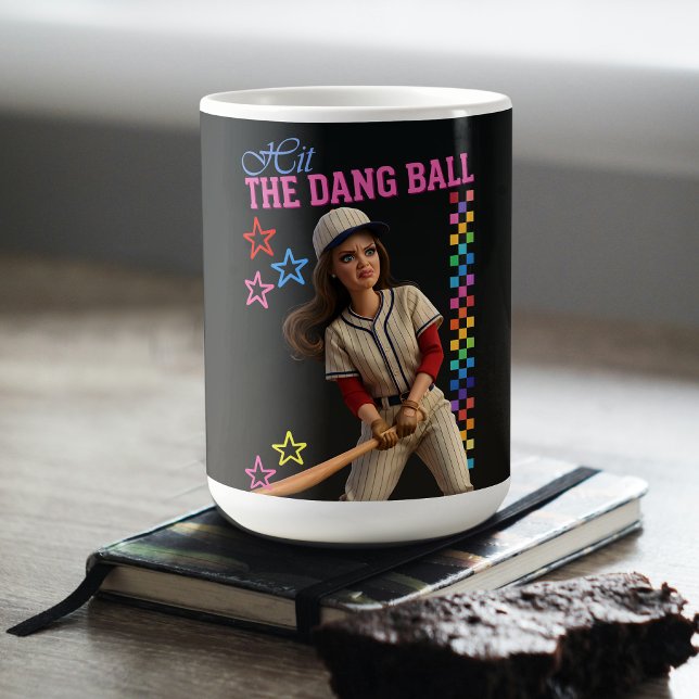 Hit The Dang Ball Funny Baseball Mum Doll Face Coffee Mug (Creator Uploaded)