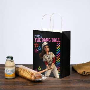 Hit The Dang Ball Funny Baseball Mum Doll Face Medium Gift Bag