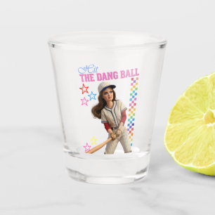 Hit The Dang Ball Funny Baseball Mum Doll Face Shot Glass
