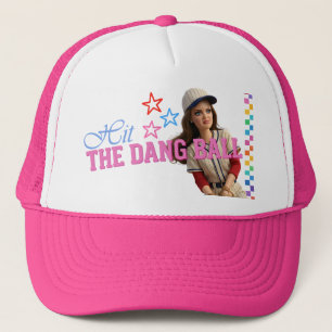 Hit The Dang Ball Funny Baseball Mum Doll Face Trucker Hat