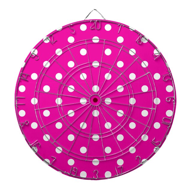 HIT THE DOT Hot Pink Polka Dot Dart Board (Front)