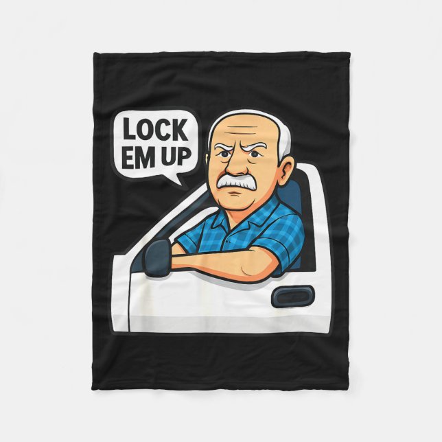 Hit The Road Dude Lock Em' Up Funny For Men Women  Fleece Blanket (Front)