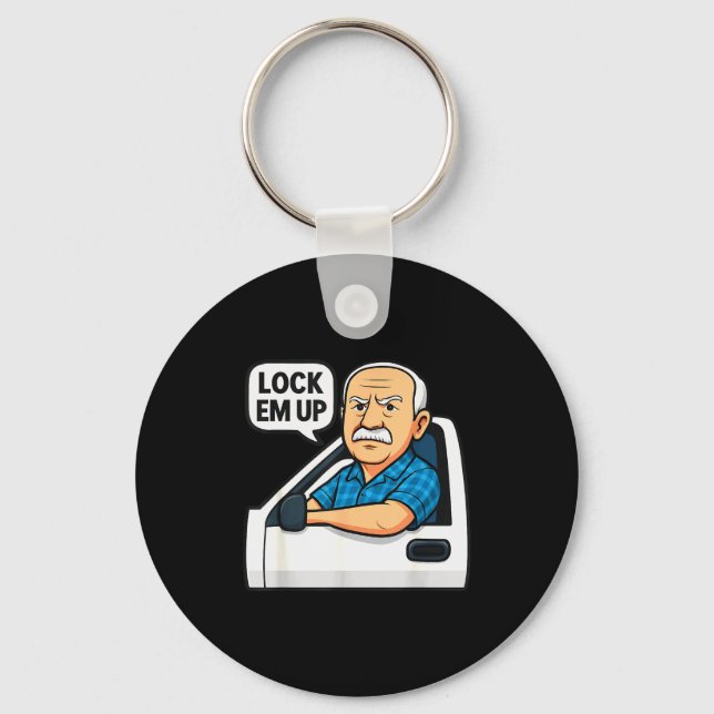 Hit The Road Dude Lock Em' Up Funny For Men Women  Key Ring (Front)