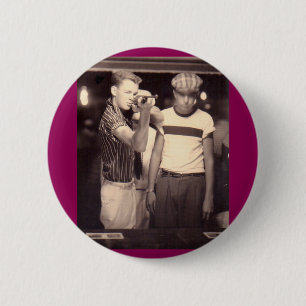 hit the target and win a kewpie doll 6 cm round badge