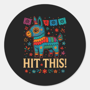 Hit this funny cinco de mayo piñata mexican party classic round sticker