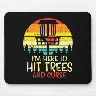 Hit Trees And Curse Sunset Retro Disc Golf Frisbee Mouse Mat