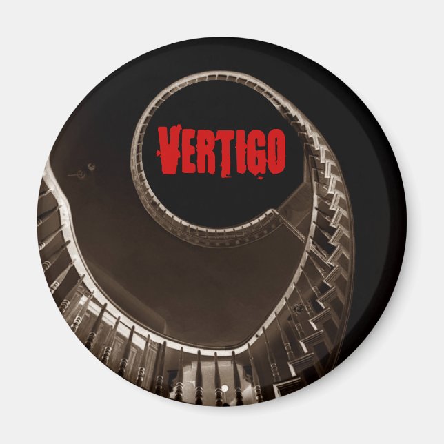 Hitchcock-esque Vertigo Dark Circular Stairwell Magnet (Front)