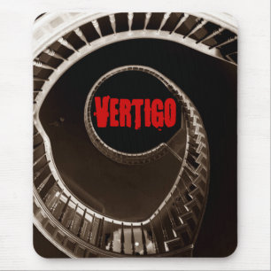 Hitchcock-esque Vertigo Dark Circular Stairwell Mouse Mat