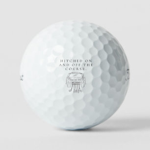 'Hitched On And Off The Course' Wedding Favour  Golf Balls