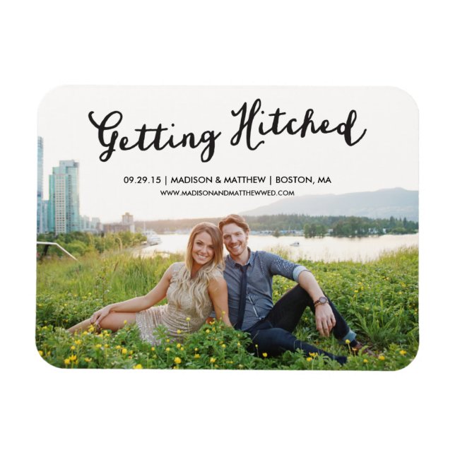 Hitched | Save the Date Magnet (Horizontal)