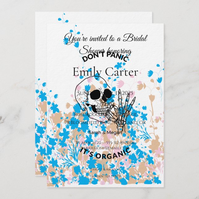 Hitchhiker’s Guide Art | Minimalist Cult Classic Invitation (Front/Back)