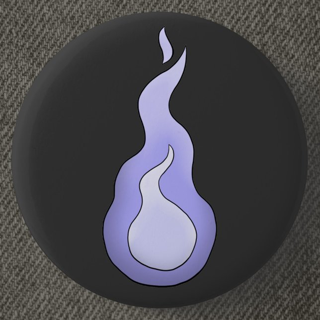 Hitodama Flame 6 Cm Round Badge (Onibi Spirit Flame: Japanese Yokai Can Badge- Detail View)