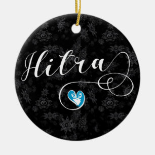 Hitra Flag Heart, Norway Ceramic Tree Decoration