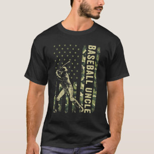 Hitter Baseball  Men Camo American Flag Baseball U T-Shirt