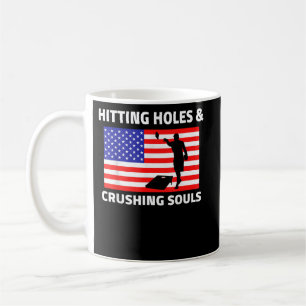 Hitting Holes Crushing Souls USA Cornhole Coffee Mug