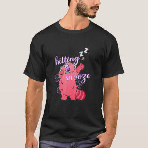 Hitting Snooze Cat Alarm Clock Sleeping Nap Mornin T-Shirt