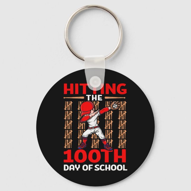 Hitting The 100th Day Of School Bysebyll 100 Days  Key Ring (Front)
