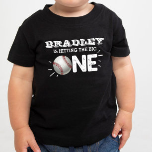 Hitting The Big One Baseball 1st Birthday Baby T-Shirt