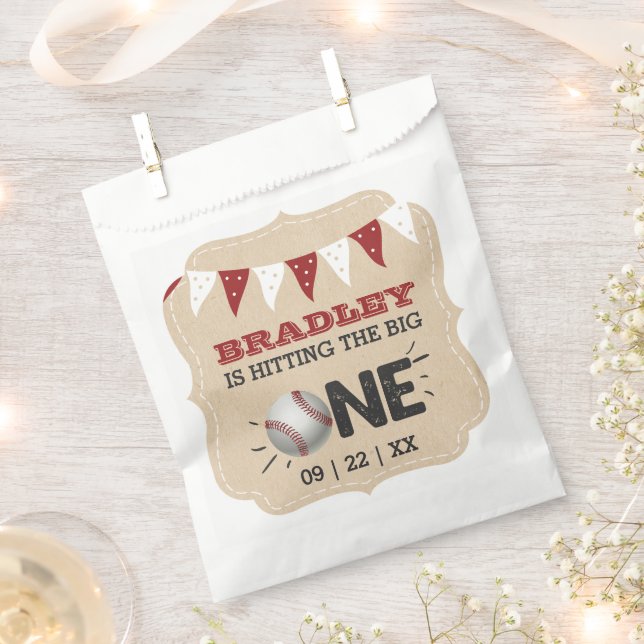 Hitting The Big One | Baseball 1st Birthday Favour Bags (Clipped)