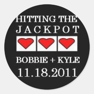Hitting the Jackpot Classic Round Sticker