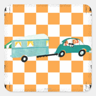 Hitting the Open Road 1 Square Sticker