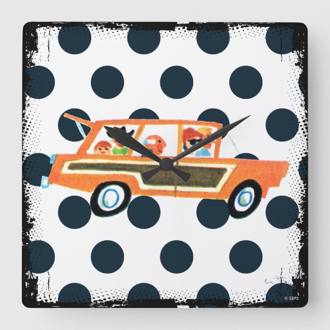 Hitting the Open Road 4 Square Wall Clock (Front)