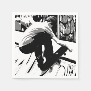 Hitting the Ramp - Skateboarder Napkin