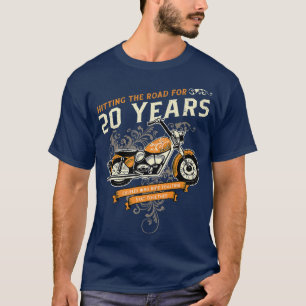 Hitting The Road for 20 Years Biker 20th Wedding A T-Shirt
