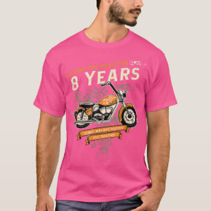 Hitting The Road for 8 Years Biker 8th Wedding Ann T-Shirt