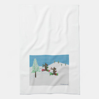 HITTING THE SLOPES TEA TOWEL