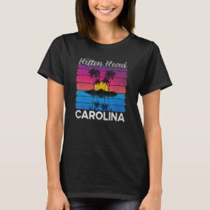 Hitton Head Palm Trees Beach Carolina Retro Vacati T-Shirt